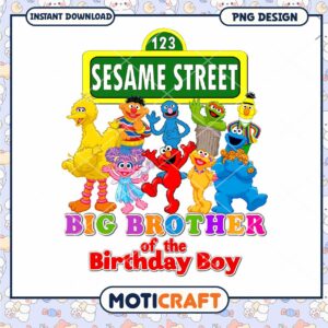 Sesame Street Big Brother PNG Design, Instant Download for Kids