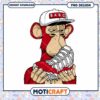 Red Monkey Holding a Sneaker PNG Design, Instant Download Available