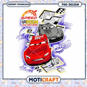 Racing Cars PNG Design for Instant Download, Perfect for Kids Decor