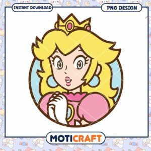 Princess Peach PNG design, perfect for instant download projects