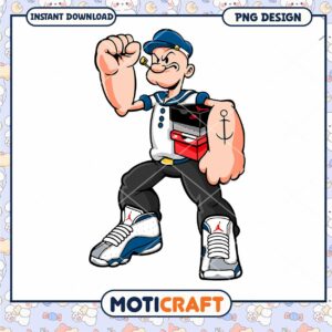 Popeye Character PNG Design for Instant Download, Fun and Unique