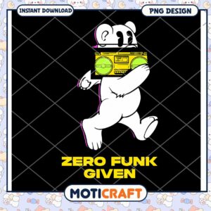 Playful Bear with Boombox PNG Design, Instant Download for Fun Use