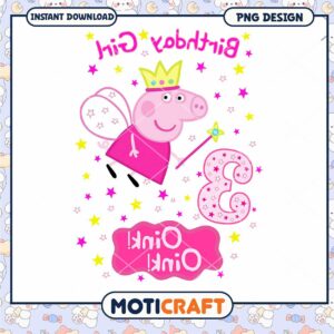 Peppa Pig Birthday Girl PNG Design, Perfect for Party Decor