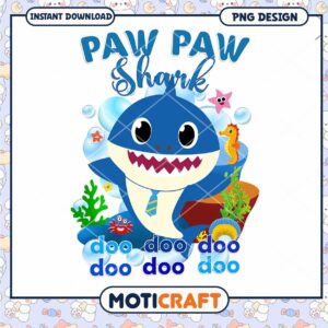 Paw Paw Shark PNG Design for Downloads, Fun and Colorful Art