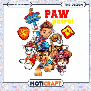 Paw Patrol PNG Design for Instant Download, Fun Character Artwork