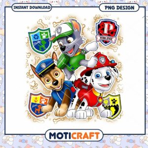 Paw Patrol cartoon dogs design for kids, perfect for prints and crafts