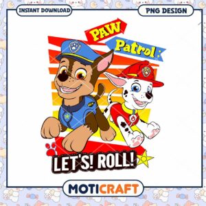 Paw Patrol Character Art, Instant Download PNG for Kids Decor
