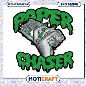 Paper Chaser PNG Design for Instant Download, Unique Graphic Art