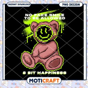 No Fake Smile to Be Allowed, 8 Bit Happiness PNG Design Download