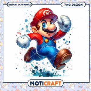 Mario character PNG design, available for instant download today