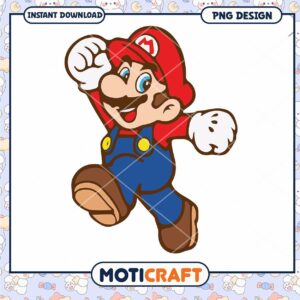 Mario Character PNG Design for Instant Download, Perfect for Crafts