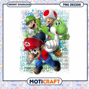 Mario and Friends PNG Design, Instant Download for Fun Crafts
