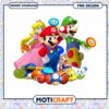 Mario and friends PNG design for instant download, vibrant characters and fun elements
