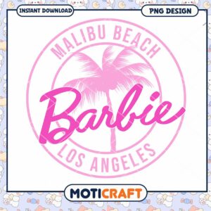 Malibu Beach Barbie PNG design, instant download for fun decor