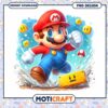 Mario action graphic for instant download, vibrant PNG design available