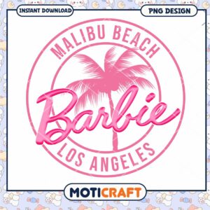 Malibu Beach Barbie Logo Design, Ideal for Instant Download PNG