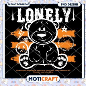 Lonely Teddy Bear PNG Design, Perfect for Unique Apparel Ideas