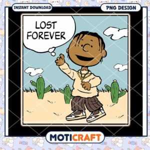 Lost Forever PNG Design, Instant Download Cartoon Character Art