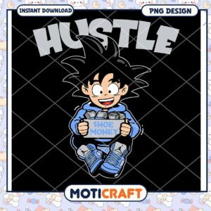 Hustle PNG Design, Cute Character with Shoe Money Theme