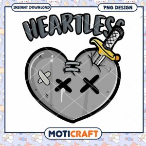 Heartless Design PNG for Instant Download, Perfect for Crafts and More
