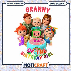 Granny birthday girl celebration design, fun for kids party decor