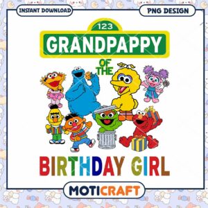 Grandpappy Birthday Girl PNG Design, Instant Download for Parties