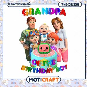 Grandpa Birthday Boy PNG Design for Instant Download, Fun Family Theme