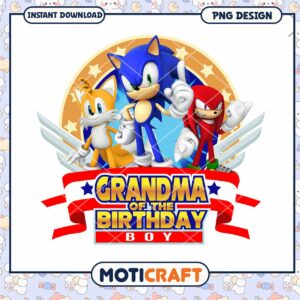 Grandma of the Birthday Boy PNG Design, Instant Download Available