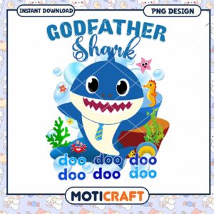 Godfather Shark PNG Design for Kids, Instant Download and Fun
