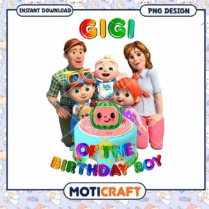 Gigi Birthday Celebration Design for PNG Instant Download, Fun Family Theme Images
