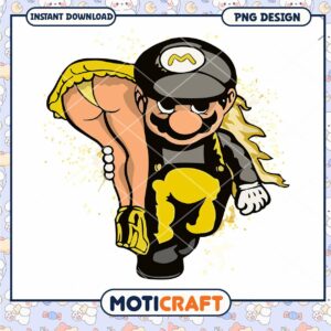 Funny Mario Character PNG Design, Instant Download for Fans