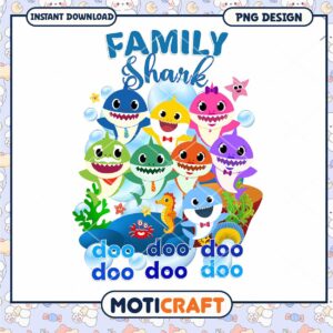 Family Shark PNG Design, instant download for fun decorations