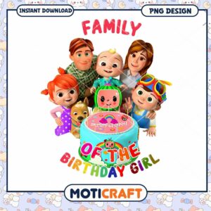 Family Birthday Celebration PNG Design, Instant Download for Kids