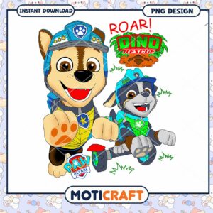 Dino Rescue Adventure PNG Design, Instant Download for Kids Fun