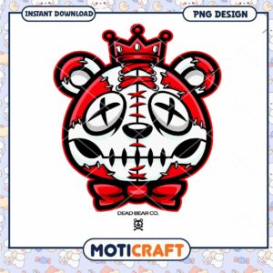 Dead Bear Co PNG Design for Instant Download, Cute Skull Panda Art