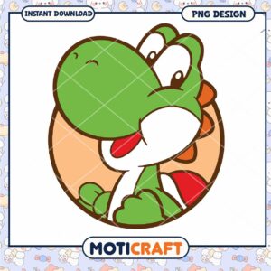 Cute Yoshi PNG Design for Instant Download, Fun and Colorful Art