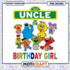 Cute Uncle of the Birthday Girl PNG Design, Instant Download Art