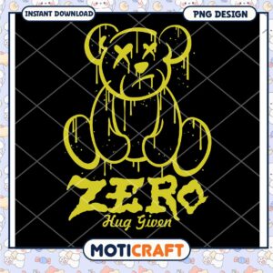 Cute Yellow Dripping Bear PNG Design, Instant Download for Crafts