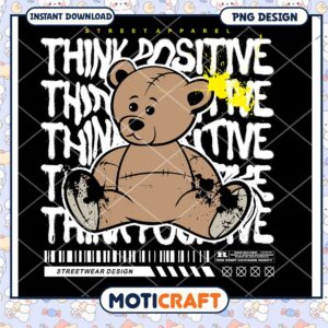 Cute teddy bear graphic design, perfect for streetwear apparel
