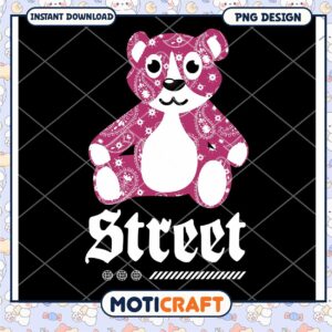 Cute Pink Bear Design, Perfect for T Shirt Printing and Crafts