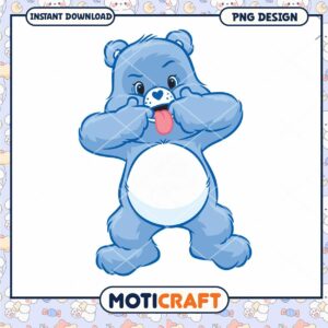 Cute blue bear design for instant download, perfect for kids crafts