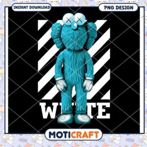 Cute blue furry character design for instant download, perfect for creative projects