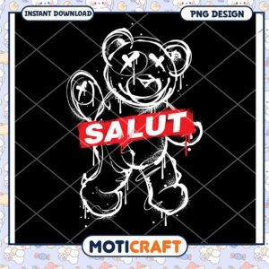 Cute bear illustration for instant download, perfect for PNG design