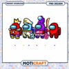Colorful Among Us Characters PNG Design for Instant Download, Fun and Unique Game Art for Enthusiasts