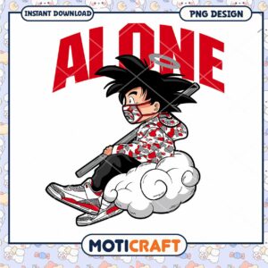 Cartoon Figure Flying on Cloud, Stylish Alone PNG Design