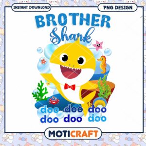 Brother Shark PNG Design, perfect for fun crafts and projects
