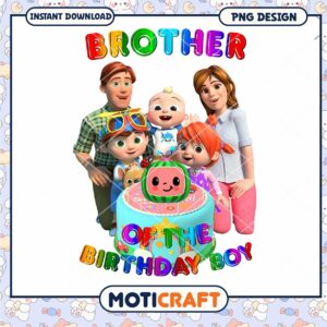 Brother of the Birthday Boy PNG Design, Instant Download Kids Art