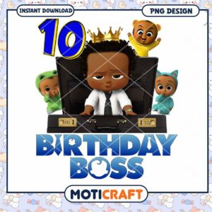 Birthday Boss PNG Design, Instant Download for Party Celebrations