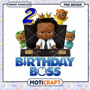 Birthday Boss PNG Design for Kids, Instant Download Celebration Art