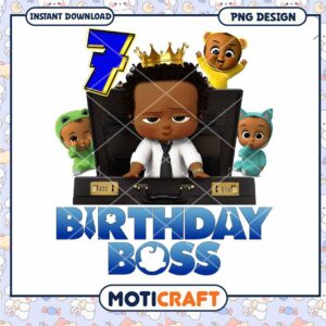 Birthday Boss PNG Design for Kids Party, Instant Download File